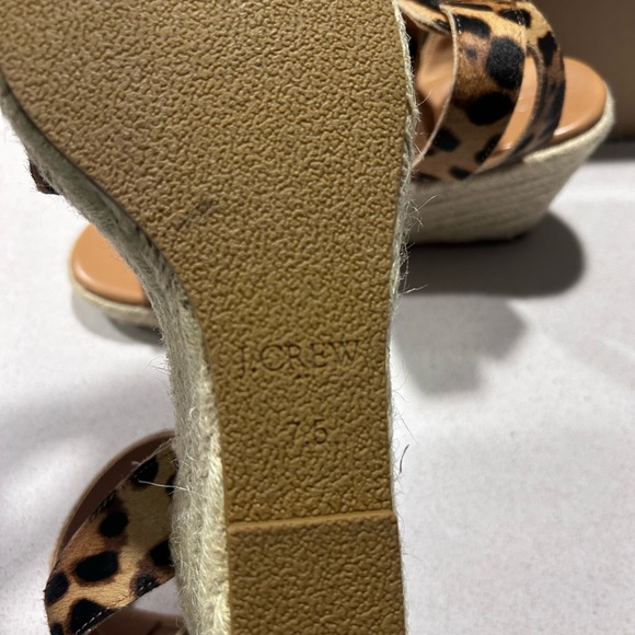 NIB New in Box J.Crew Leopard wedge sandals size 7.5 - Picture 6 of 6